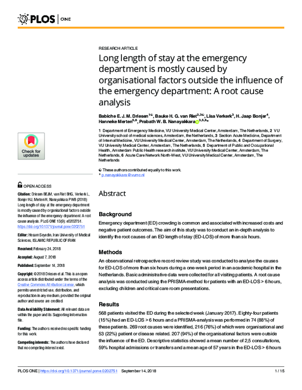 (PDF) Long length of stay at the emergency department is mostly caused ...