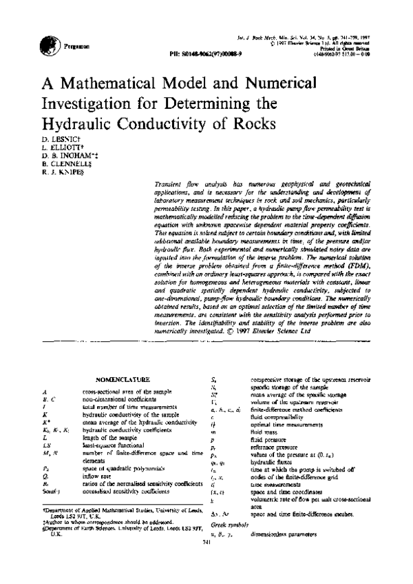 (PDF) A mathematical model and numerical investigation for determining ...