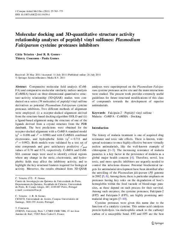 (PDF) Molecular docking and 3D-quantitative structure activity ...