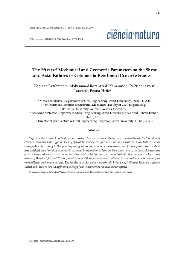(PDF) The Effect of Mechanical and Geometric Parameters on the Shear ...