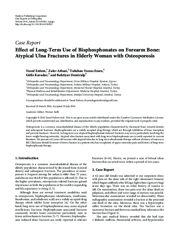 (PDF) Effect of Long-Term Use of Bisphosphonates on Forearm Bone ...
