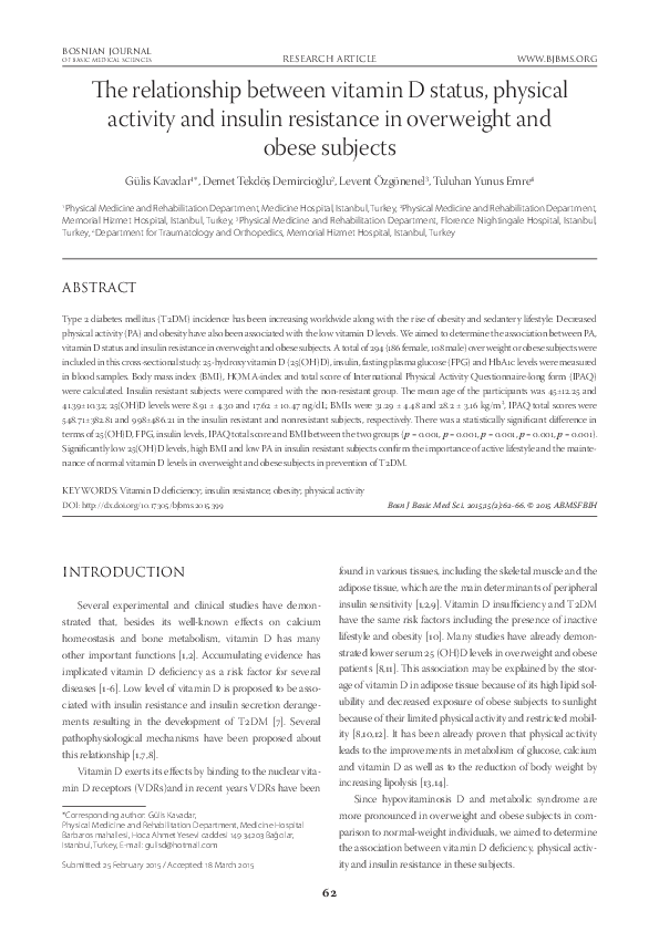 (PDF) The relationship between vitamin D status, physical activity and ...