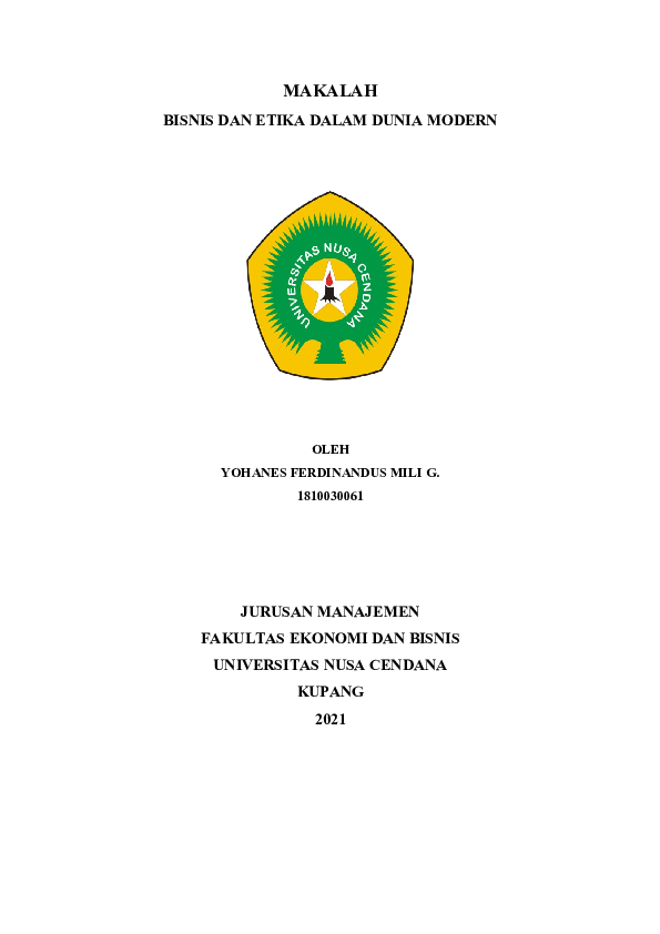 Tugas Makalah Etika Bisnis