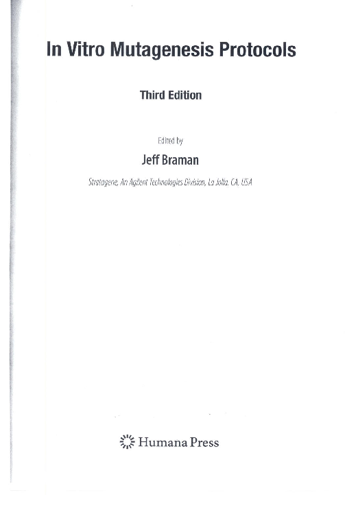 (PDF) In Vitro Mutagenesis Protocols