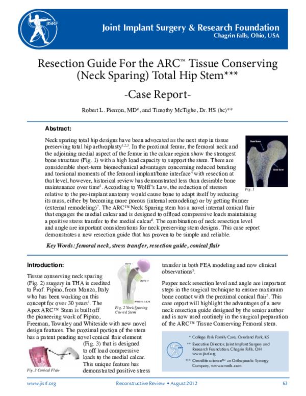 (PDF) Resection Guide For the ARC™ Tissue Conserving (Neck Sparing ...