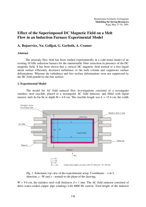 (PDF) Effect of the Superimposed DC Magnetic Field on a Melt Flow in an ...