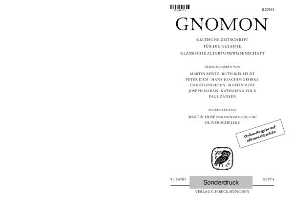 Kathleen Warner Slane, Tombs, Burials, and Commemoration in Corinth’s Northern Cemetery, in: Gnomon 91, 2019, 8, 718-724.