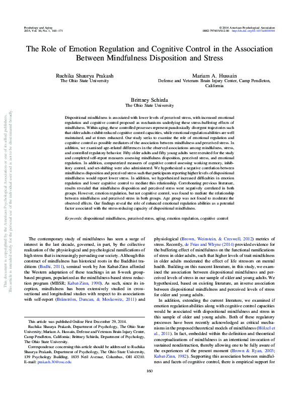 (PDF) The Role of Emotion Regulation and Cognitive Control in the ...
