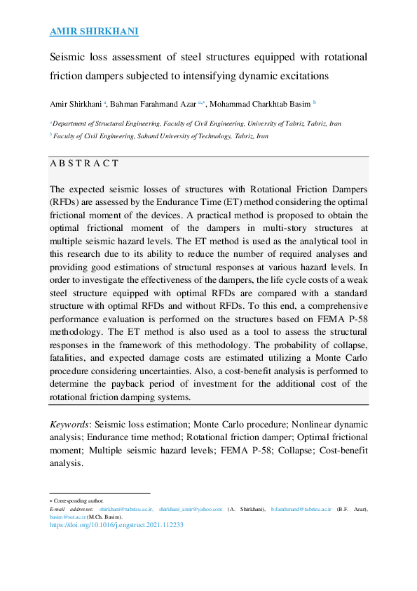 (PDF) Seismic loss assessment of steel structures equipped with ...
