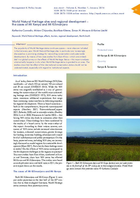 (PDF) World Natural Heritage sites and regional development – the cases ...