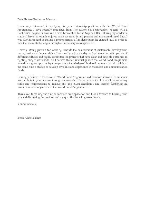 United Nations Internship Cover Letter Sample Cover vrogue.co