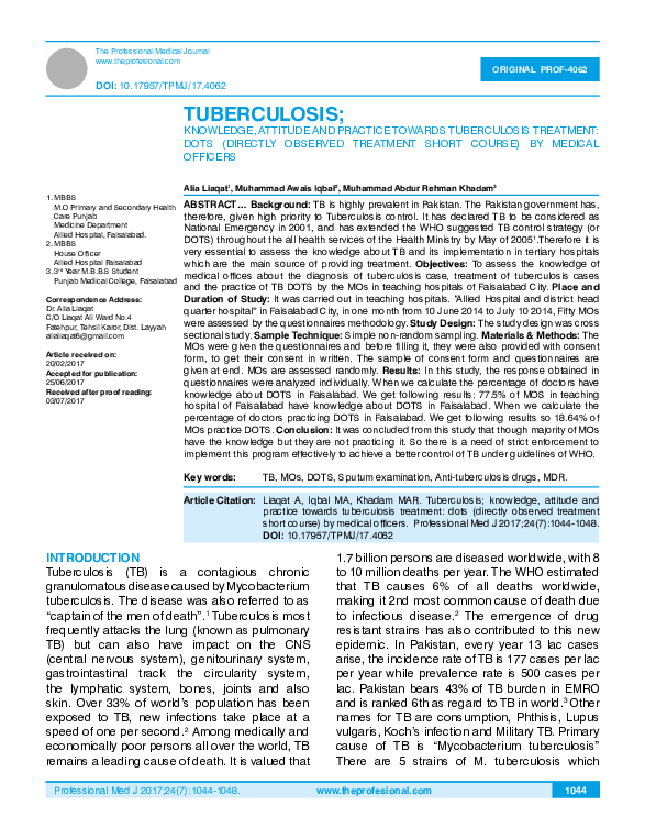 (PDF) Tuberculosis
