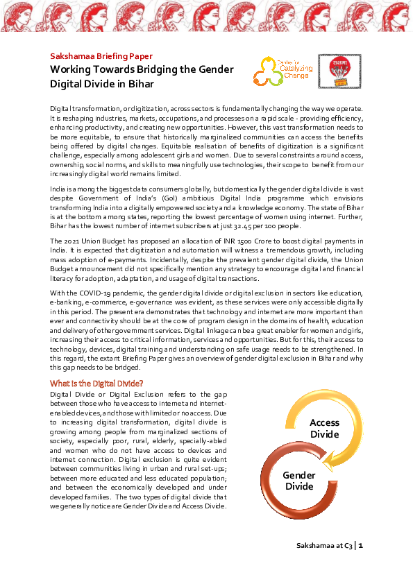 (PDF) Working Towards Bridging the Gender Digital Divide in Bihar