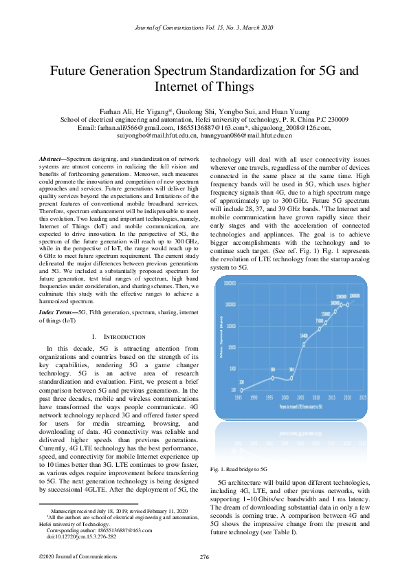 (PDF) Future Generation Spectrum Standardization for 5G and Internet of ...