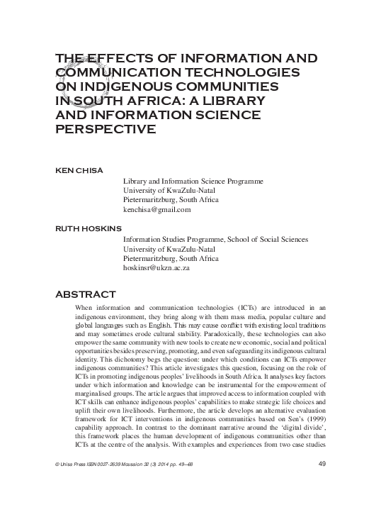 (PDF) The Effects of Information and Communication Technologies on ...