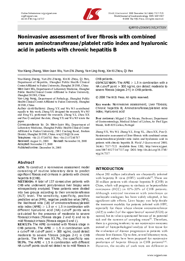 (PDF) Non-invasive assessment of liver fibrosis with transient ...