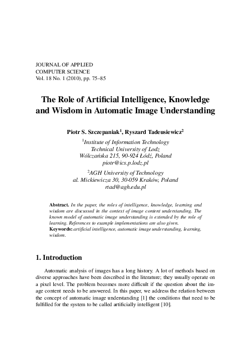 (PDF) The Role of Artificial Intelligence, Knowledge and Wisdom in ...