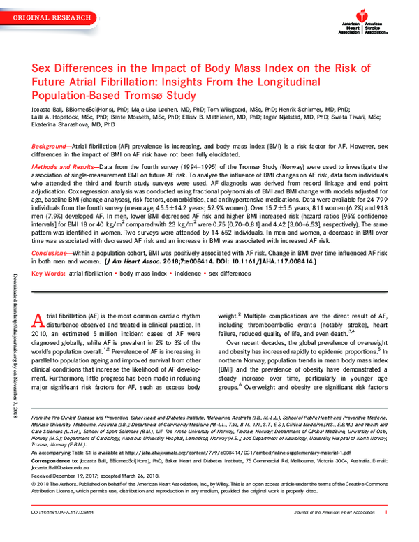 (PDF) Sex Differences in the Impact of Body Mass Index on the Risk of ...