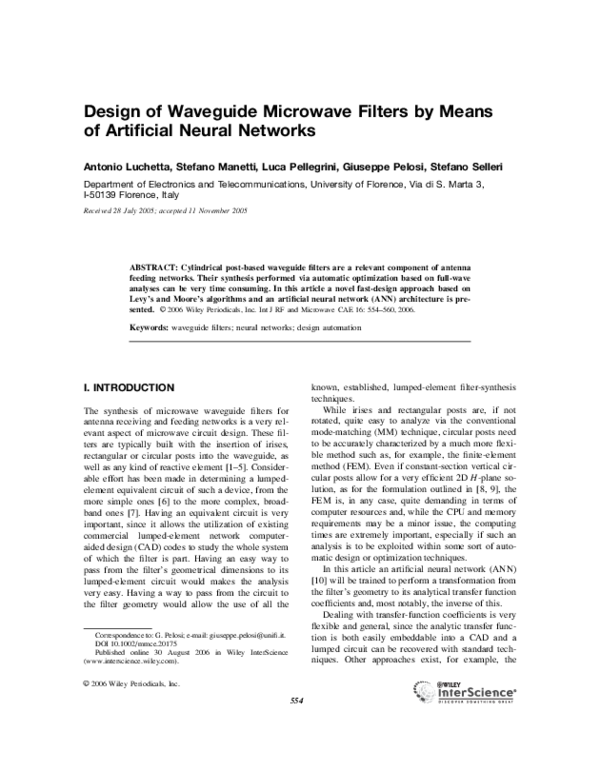 (PDF) Design of waveguide microwave filters by means of artificial ...