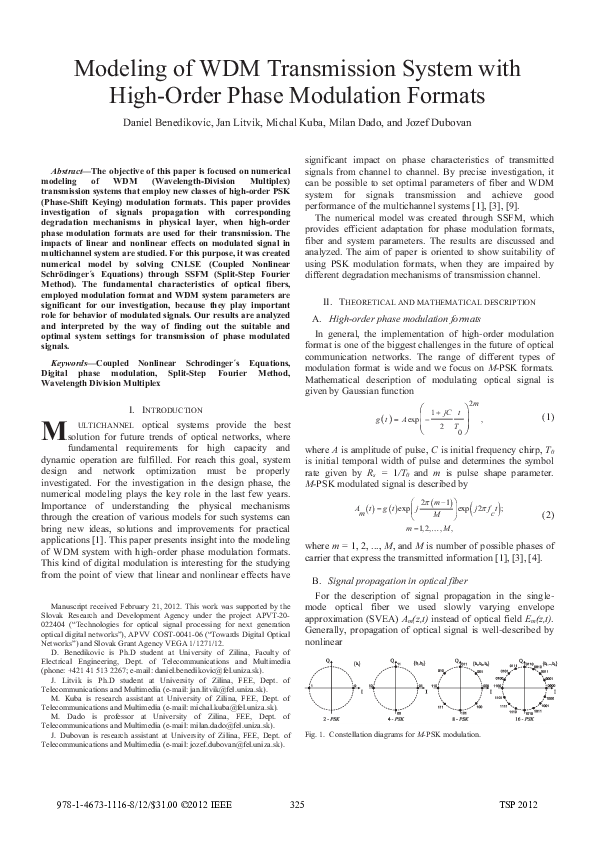 (PDF) Modeling of WDM transmission system with high-order phase ...