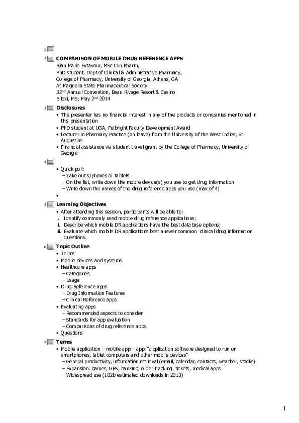 (PDF) Comparison of Mobile Drug Reference Applications