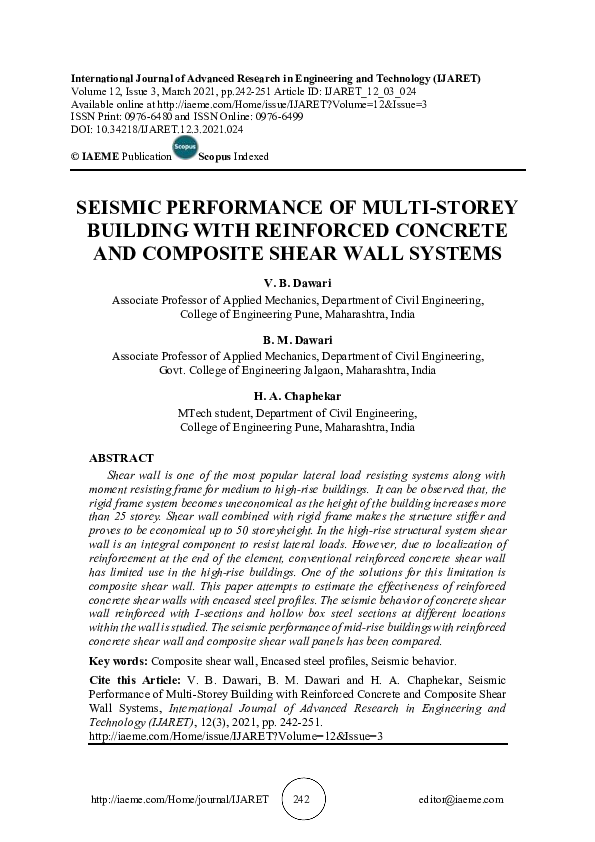 (PDF) SEISMIC PERFORMANCE OF MULTI-STOREY BUILDING WITH REINFORCED ...