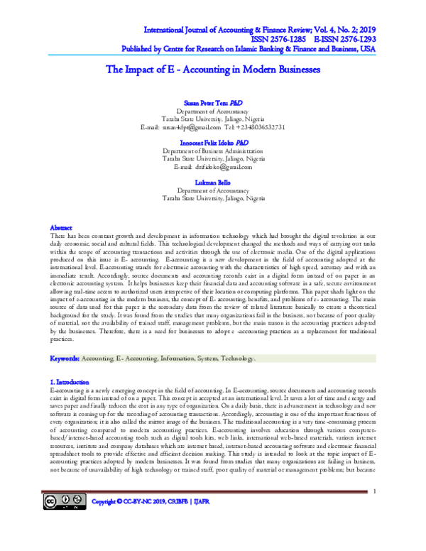(PDF) The Impact of E - Accounting in Modern Businesses