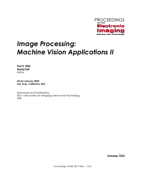 (PDF) Image Processing Machine Vision Applications II Kurt Niel