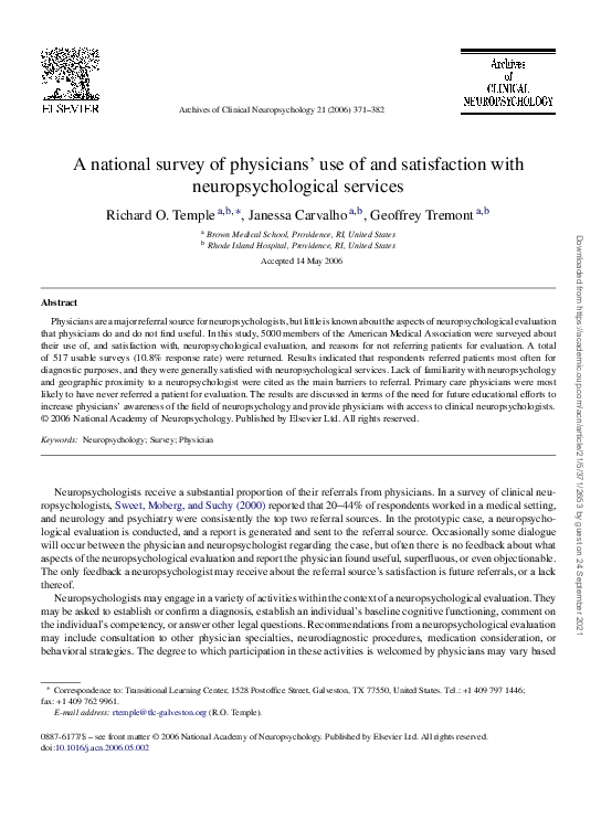 (PDF) A national survey of physicians’ use of and satisfaction with ...