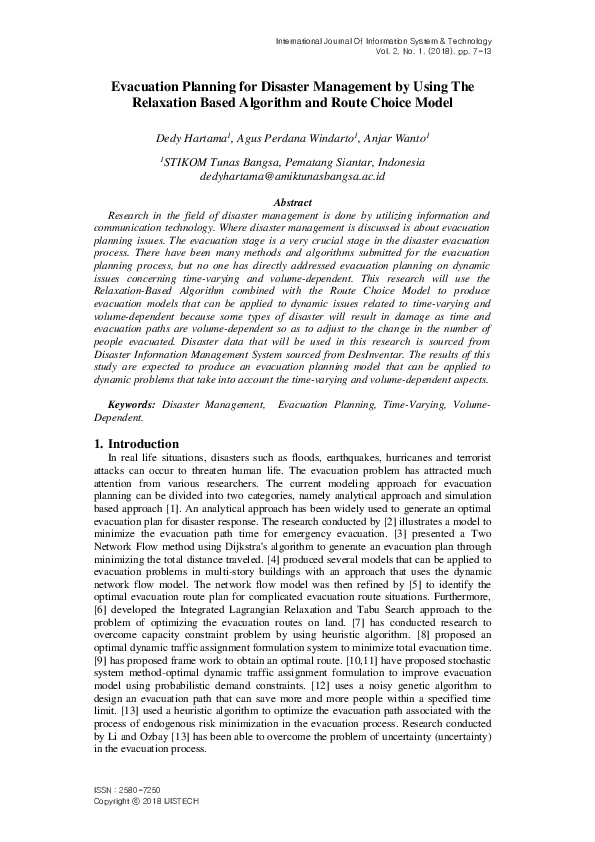 (PDF) Evacuation Planning for Disaster Management by Using The ...