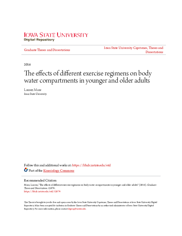 (PDF) The effects of different exercise regimens on body water ...