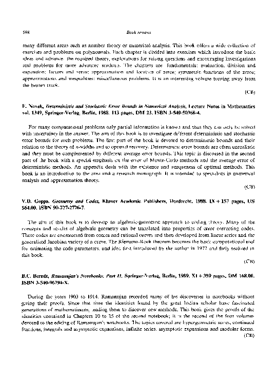 (PDF) Deterministic and stochastic error bounds in numerical analysis