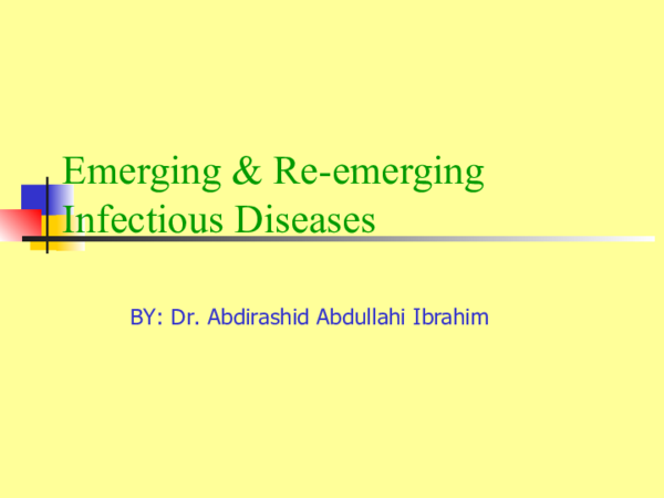 (PPT) Emerging and Reemerging Infectious Diseases