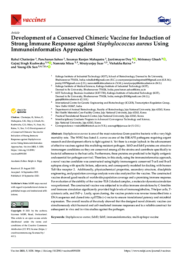 (PDF) Development of a Conserved Chimeric Vaccine for Induction of ...