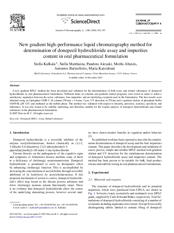(PDF) New gradient high-performance liquid chromatography method for ...