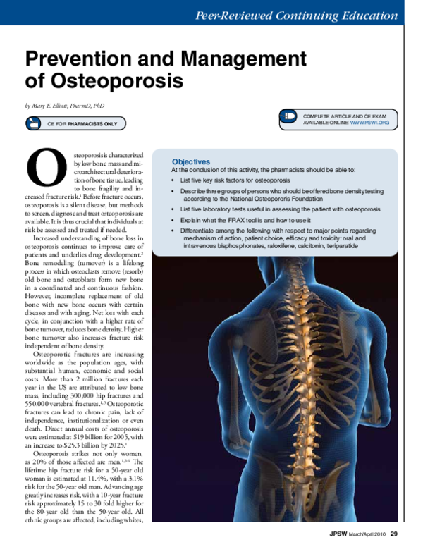 (PDF) Prevention and management of osteoporosis