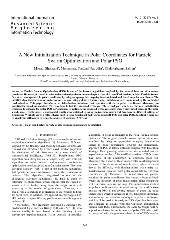(PDF) A new initialization technique in polar coordinates for Particle ...