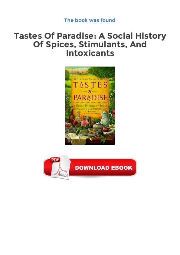 (PDF) Tastes of paradise: a social history of spices, stimulants, and intoxicants