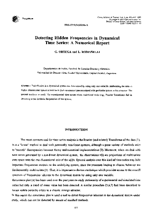 (PDF) Detecting hidden frequencies in dynamical time series: A ...