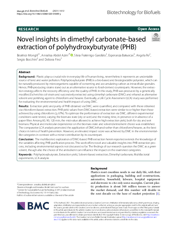 (PDF) Novel insights in dimethyl carbonate-based extraction of ...