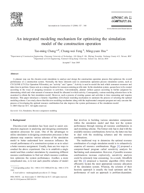 (PDF) An integrated modeling mechanism for optimizing the simulation ...