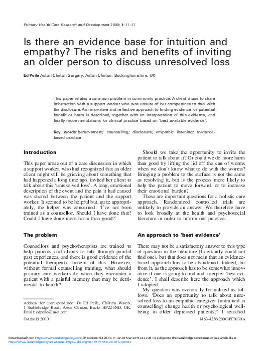 (PDF) Is there an evidence base for intuition and empathy? The risks ...