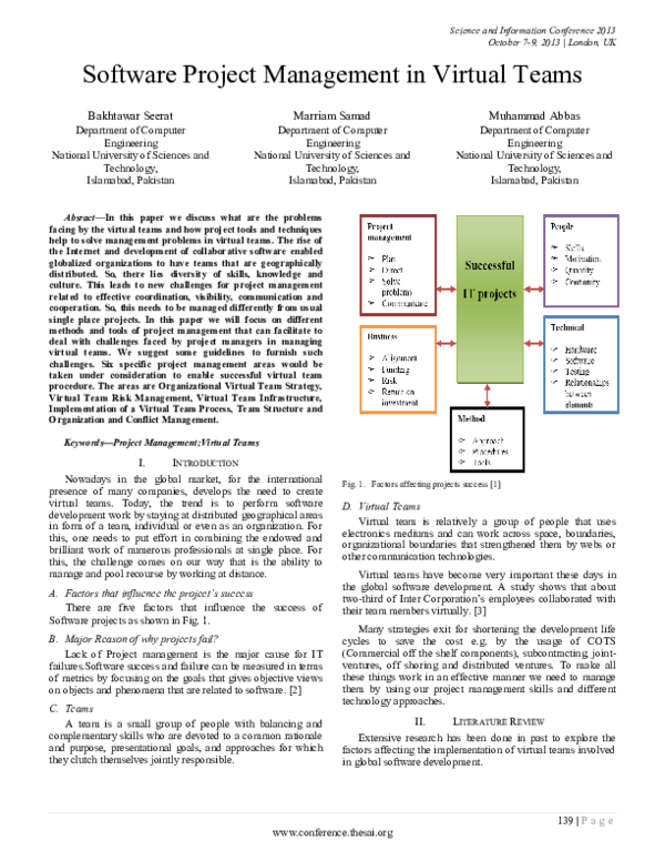 (PDF) Software project management in virtual teams