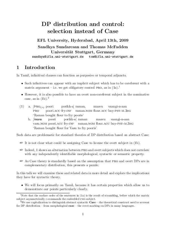 (PDF) DP distribution and control: selection instead of Case