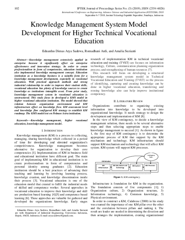 (PDF) Knowledge Management System Model Development for Higher ...