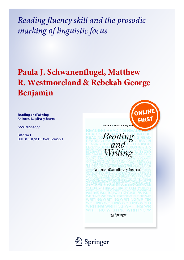 (PDF) Reading fluency skill and the prosodic marking of linguistic focus