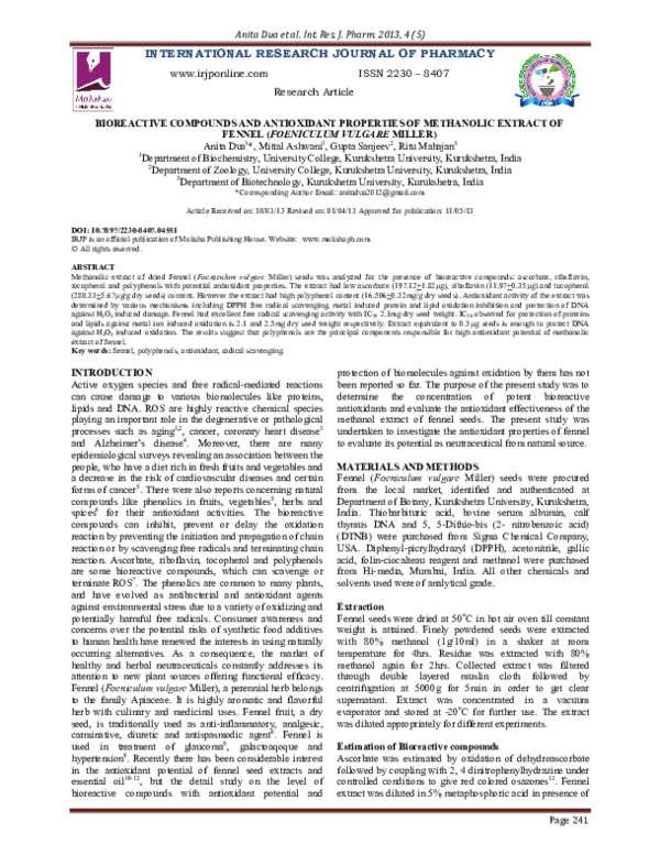 Fennel anatomy picture