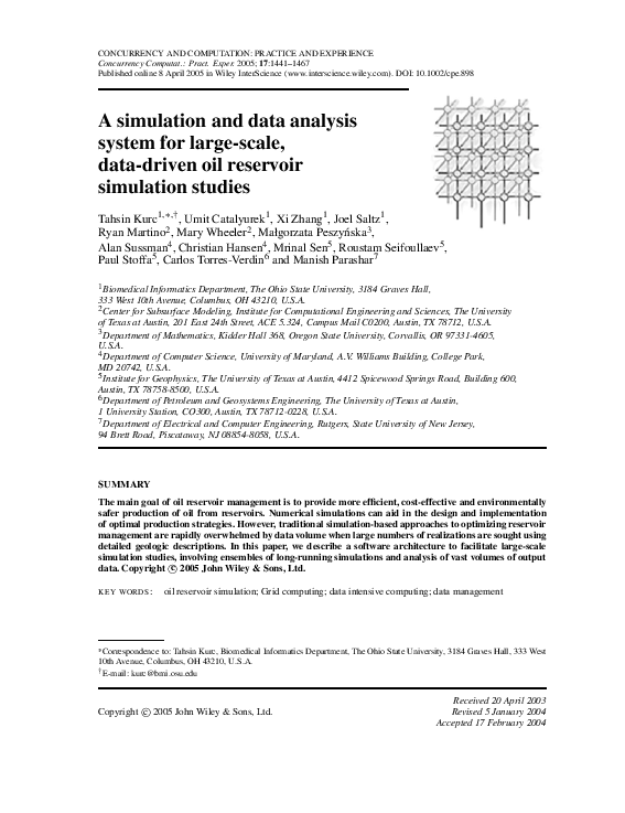 (PDF) A simulation and data analysis system for large-scale, data ...