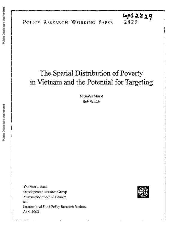 (PDF) The Spatial Distribution of Poverty in Vietnam and the Potential ...