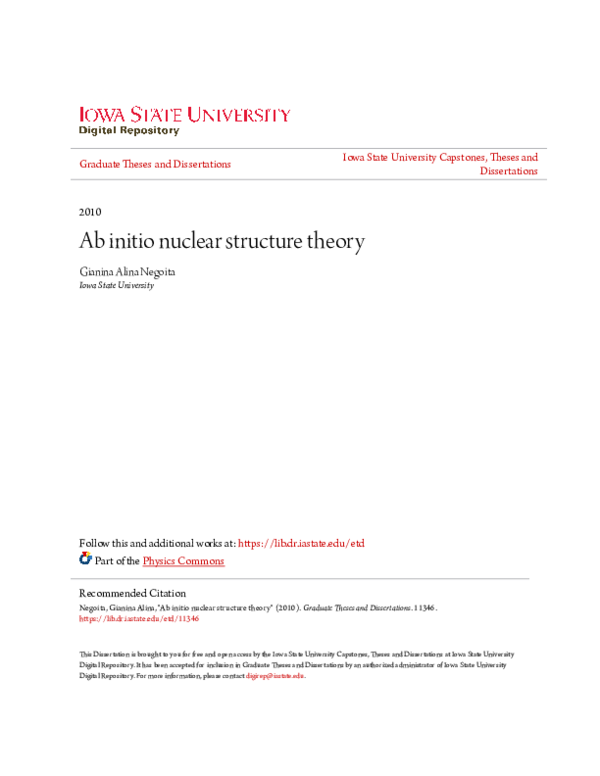 (PDF) Ab initio nuclear structure theory